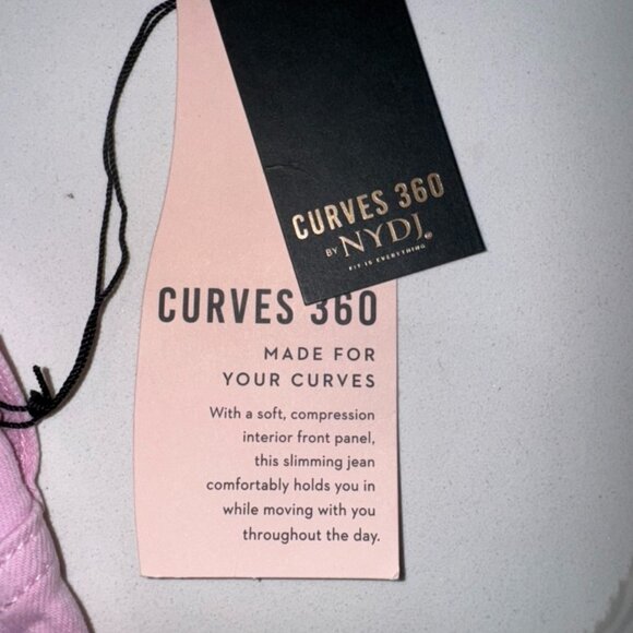 NYDJ Pink Lady Slim Straight Side Slit Jeans Curve 360 0 NWT - Picture 6 of 6